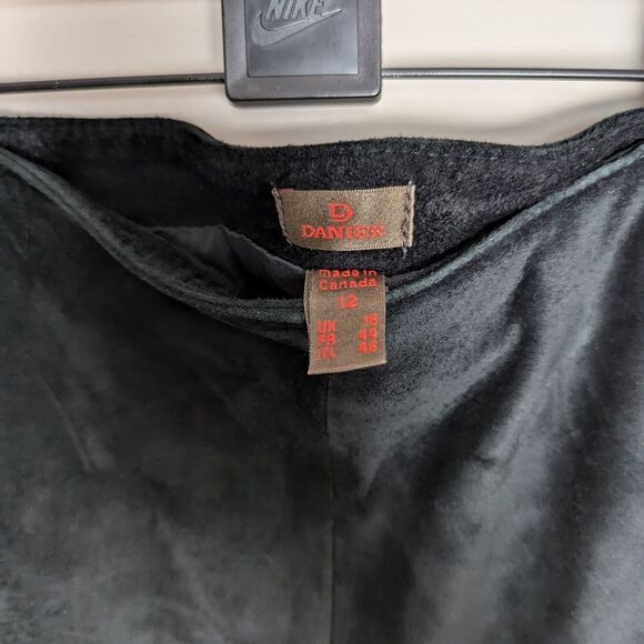 Vintage Danier Black Suede Bootcut Pants Size 12 Made in Canada, Lined - Picture 6 of 8